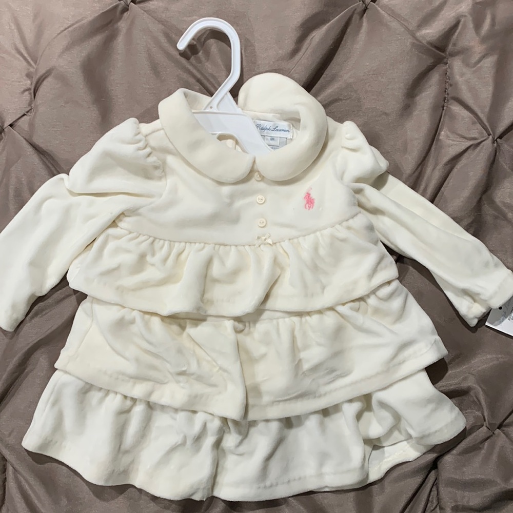 Ralph Lauren 2pc 6 month dress with matching panty Antique cream